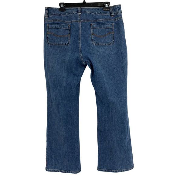 Style & Co Jeans size 16P 9988 Embellished bootcut spandex Blue Medium Wash - Picture 5 of 7